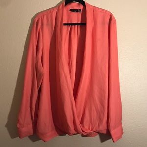 Apt 9 Kohl’s Silky Coral Deep V Plus Size Top 3x